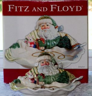 FITZ AND FLOYD GREGORIAN SANTA SERVING BOWL 2006 MIB CHRISTMAS