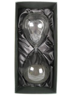 Black Sand Glass Hourglass 60 Minute Timer Modern Sleek