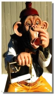 Monkey Butler Toilet Paper Holder Nose 3 Statue Funny Ape Plunger on