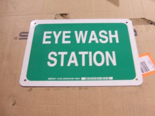 Sign Eye Wash Station 7 x 10 Aluminum White Green