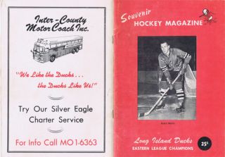 Vintage 1966 Long Island Ducks Souvenir Hockey Magazine Complete