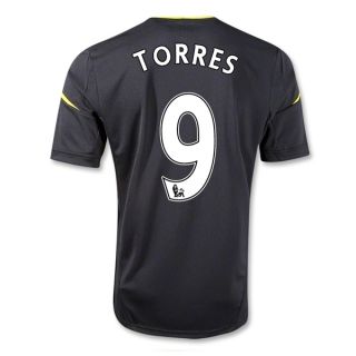 Adidas Fernando Torres 9 Chelsea Third Soccer Jersey Black Yellow 2012