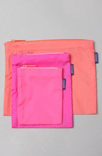 Baggu The Small Zipper Bag Set in Pinks