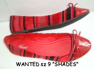  Wanted Red Textile and Patent Multi Shades Red Flats Shoes