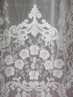  Country Victorian Net Floral Lace Fleur de Lis Drapes Curtains