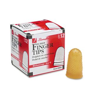 Swingline Rubber Finger Tips, Size 12 Medium/Large Size, Amber color