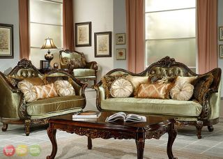 Luxury Sofa & Love Seat Antique Style Traditional Living Room Set HD