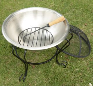  Mini Fire Pit Stainless Steel Stove BBQ Grill Fireplace Round