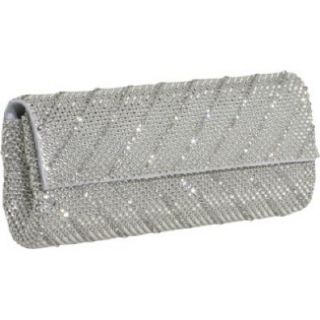 Handbags Whiting and Davis Crystal Chevron Flap Clutch Silver Shoes
