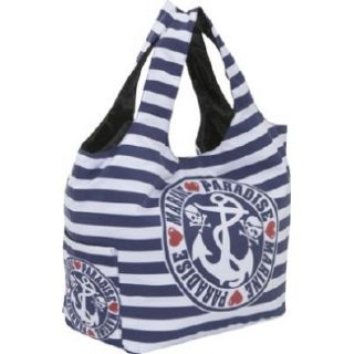 Handbags Ashley M Sailor Skull Striped Tote Bag Navy 