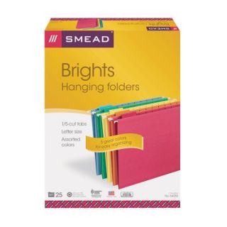 Smead Hanging File Folders Letter 1 5 Cut Tab Assorted Primary Colors