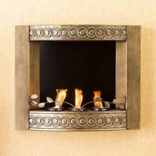 Bristol Antique Gold Wall Mounted Fireplace Gel Fuel