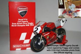 Minichamps 1994 Fogarty Signed Ducati 916 World Champ
