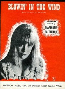 Vintage MARIANNE FAITHFULL Blowing In The Wind UK Music 1960s