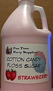 Cotton Candy Machine Sugar Floss Flossugar 4lb Jug Strawberry Flavor