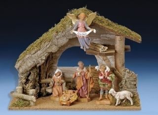 Fontanini Nativity 6 PC Figure Set with Italian Stable