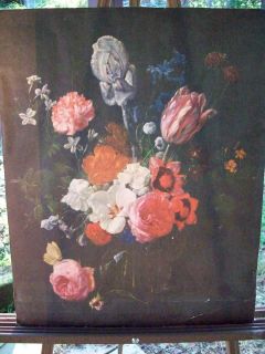   Van Aeist VICTORIAN Floral Arrangement Print 16 x 20 Black W Flowers