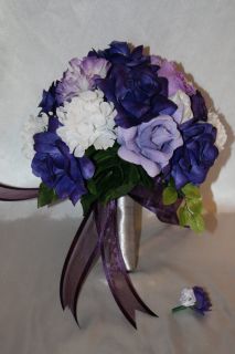  Silk Flower Bridal Bouquet Package Centerpiece Pew Bow 21P