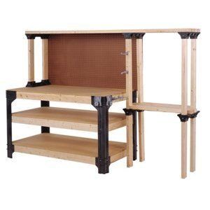 Finley Workbench and Shelving Storage System w Clamps