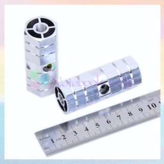 2pcs Cycle BMX Bike Bicycle 3 8 Axle Aluminum Alloy Foot Pegs Silver