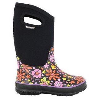 Kids Bogs  Classic Crazy Daisy T/P/ Black 