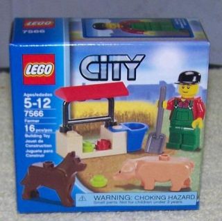 with him includes farmer minifigure pig dog and feeding station