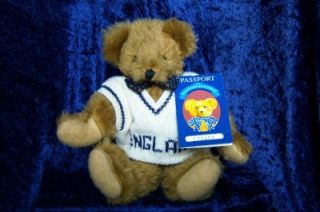 Handmade Jointed Teddy Bear from England with Passport and England