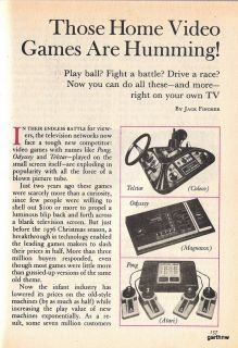 Video Games 1978 Feature on Atari Pong Magnavox Odyssey Coleco Telstar