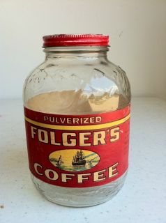  Antique Folgers Coffee Jar
