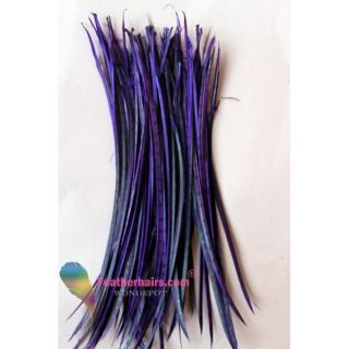  Stripped Grizzy Natural Long Feather Hair Extension 10 Beads
