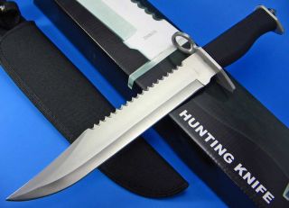 Sawback Fixed Blade Jungle Survival Bowie Knife with Sheath
