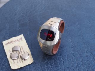  Vintage LED Watch P4 Executive Long Bracelet Flick of The Wrist