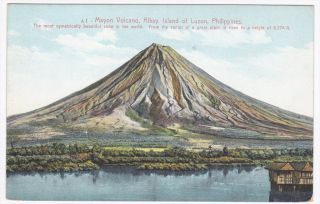 Philippines Mayon Valcano Albay Island of Luzon Colored Postcard