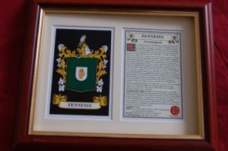 Fennessy Heraldic Framed Coat of Arms Family Crest