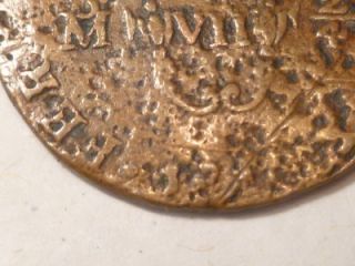 1814 Mexico 2 4 Senal 1 4 Real Ferdinand VII Copper Coin First Year