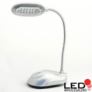14 LED Reading Table Flex Lights Portable Snake Lamp AA