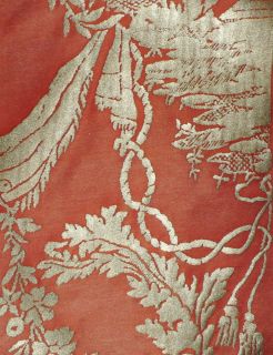 FORTUNY Fabric Boucher Brilliant Red and Gold New Long Staple Cotton