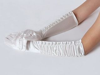 S12 Ivory Satin Gloves Suit Formal Dress Wedding Dress