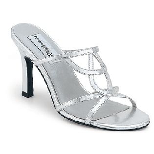  Metallic Silver Slide Prom Wedding Formal Shoe Choose Your Size
