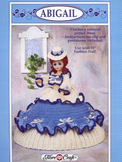 Abigail 15 Doll Dress Fibre Craft Crochet Pattern Leaflet