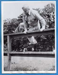 1942 Fort Sheridan Ill Officers Running Obstacle Course