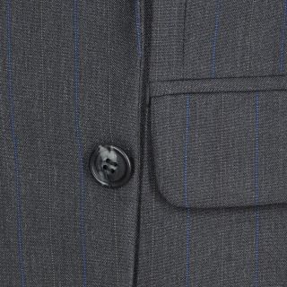 44R Kilburne and Finch Gray Pinstripe Two Button Executive Wool Blend