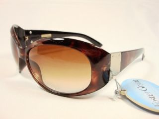 Foster Grant Fashion Sunglasses Brown Side Metal Design KM0109 Subtle