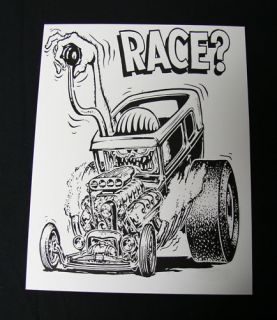 Rat Fink Ed Big Daddy Roth Vintage Race Poster Print
