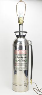 Authentic Chrome Fire Extinguisher Lamp 38 Tall Man Cave Decor