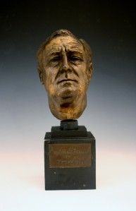 1934 spelter bronze patina bust franklin d roosevelt
