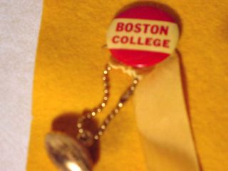1949 Boston College Football Pennant w Pinback Football Chain