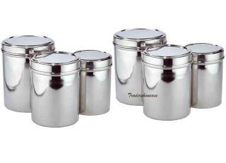   Steel Kitchen Canister Set Food Storage Container Flour Sugar Jars