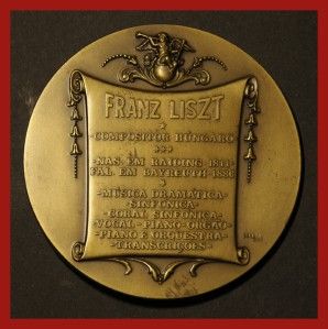 Music Composers Franz Liszt Famous Hungarian Composer Bronze Medal