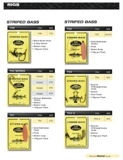 Striped Bass FinStrike Rigs Bait Rig Set of 3 Rigs w/Gold